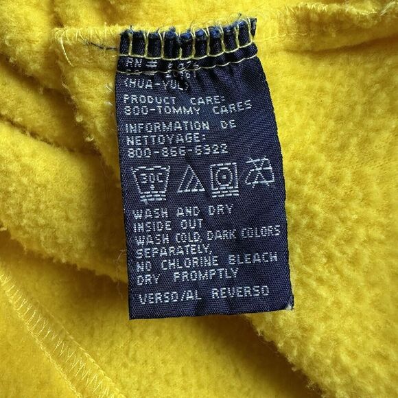 Tommy Hilfiger 2001 Men’s XL Yellow Fleece Pullover Sweater Y2K Preppy - Picture 7 of 8